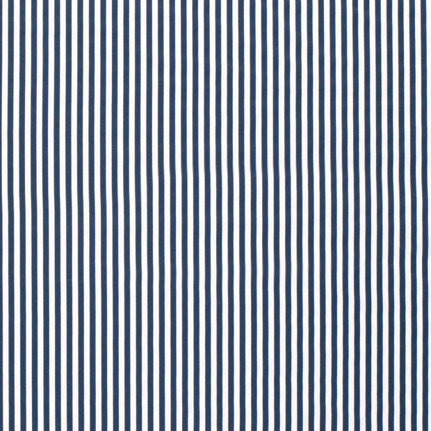 Cotton Poplin fabric Stripes Navy