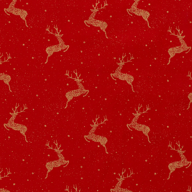 Cotton Poplin fabric Christmas Red