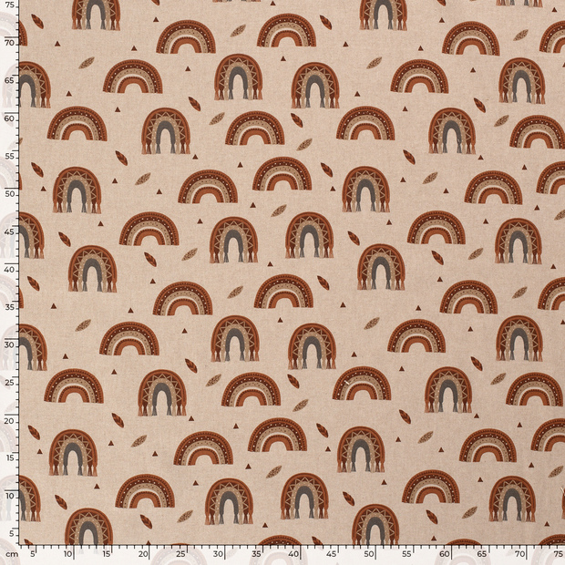 Aspect Lin tissu Arc-en-ciel Beige