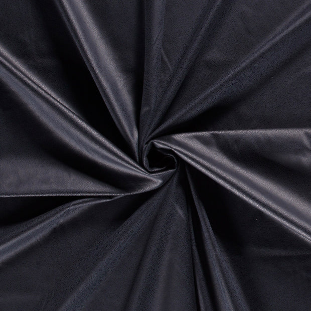 Suede leather fabric Navy foiled 