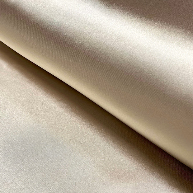 Satin Extensible tissu Unicolore Beige