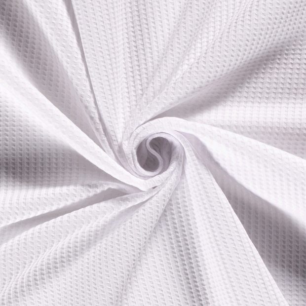 Gauffré Jersey tissu Unicolore Blanc