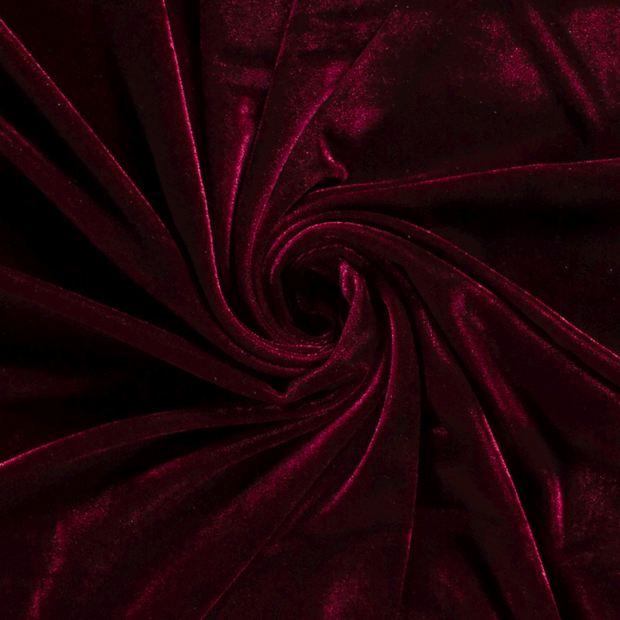 Velvet fabric Unicolour Bordeaux