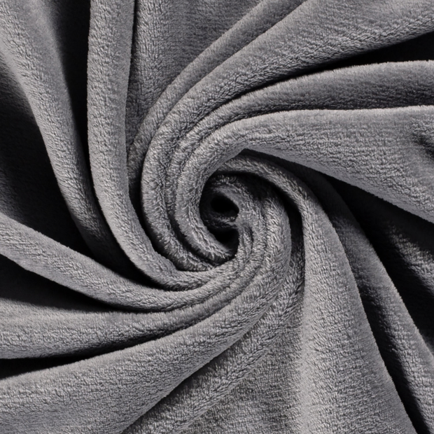 Coral Fleece fabric Unicolour Grey