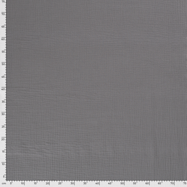 Triple Gaze tissu Unicolore Gris