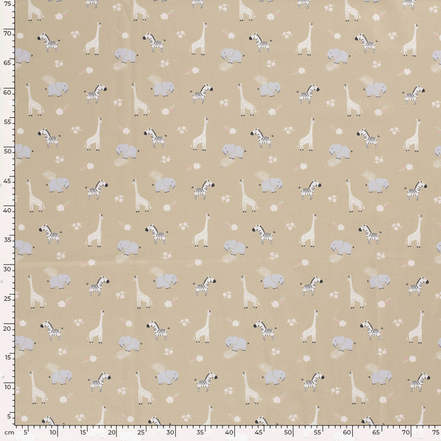 Cotton Poplin fabric Animals Camel