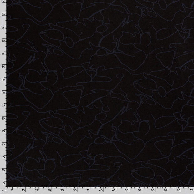 Poly Viscose Jersey fabric Abstract Steel Blue