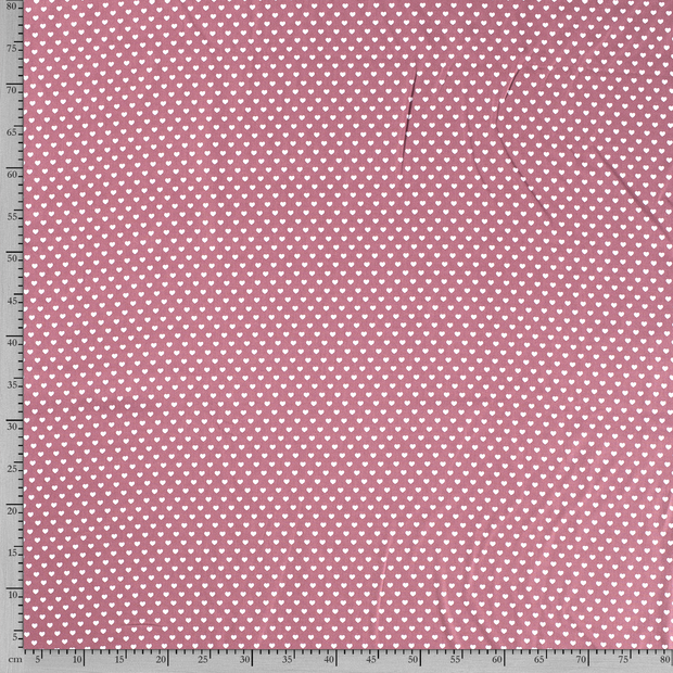 Cotton Poplin fabric Hearts printed 