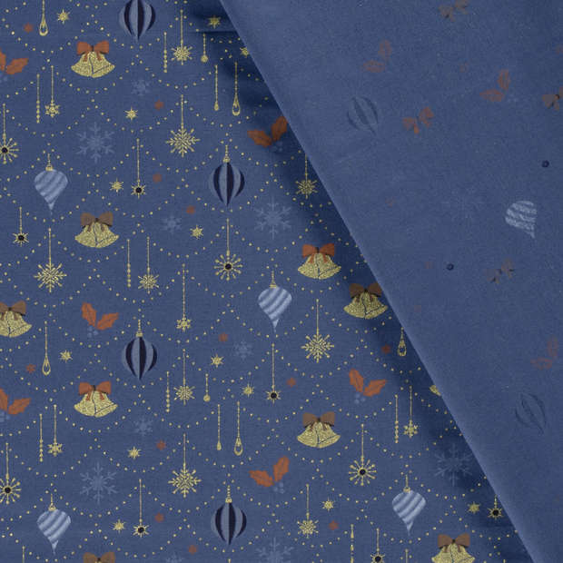 Cotton Poplin fabric Christmas printed and foil 