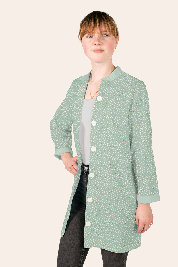 Cotton Poplin fabric Millefleurs Mint
