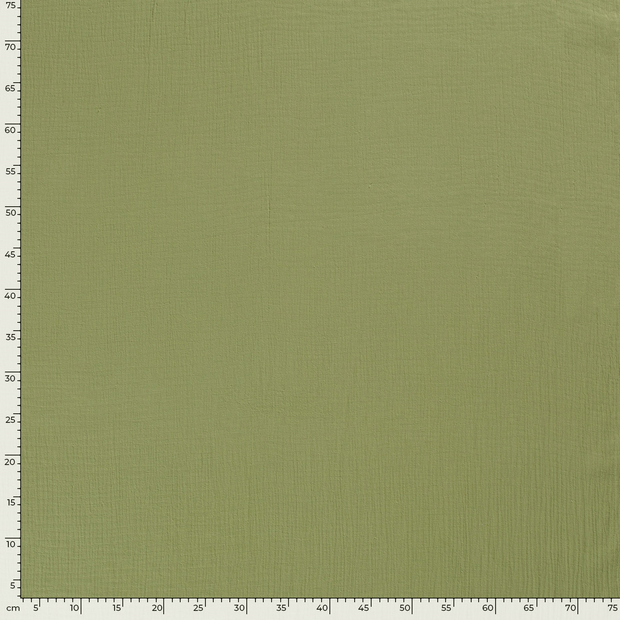Muselina tela Unicolor Verde oliva