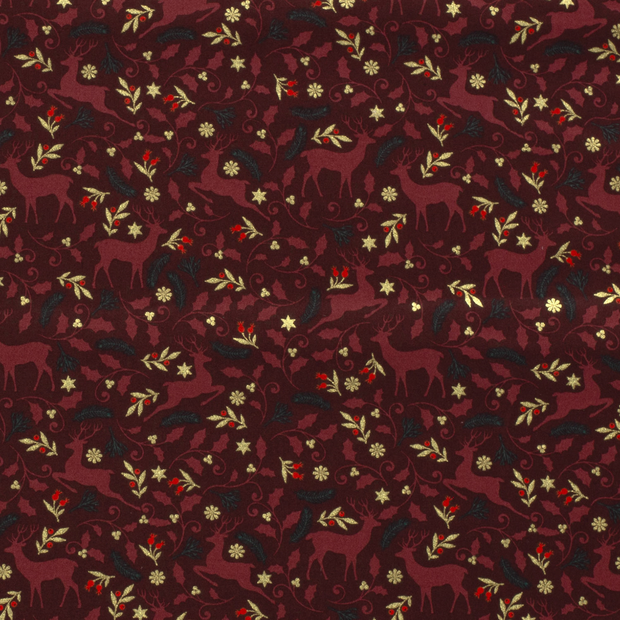 Cotton Poplin fabric Animals Red
