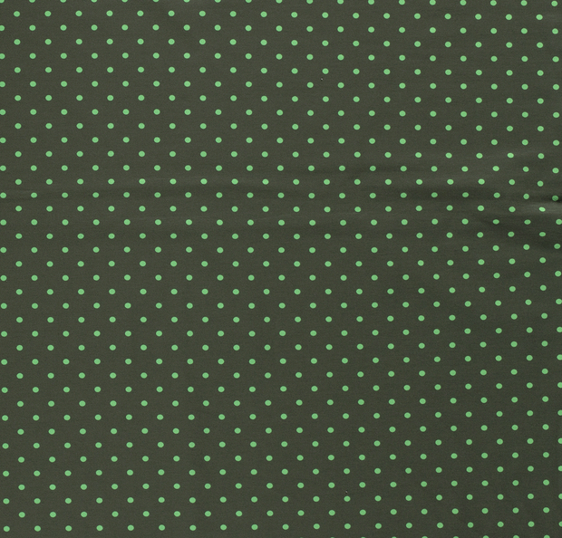 Cotton Jersey fabric Dots Dark Green