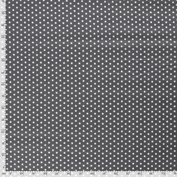 Cotton Poplin fabric Stars Grey