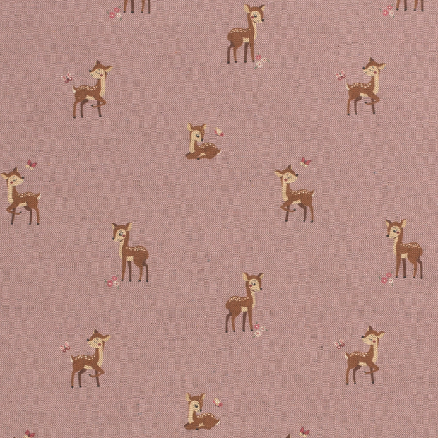Panama fabric Deer Mauve