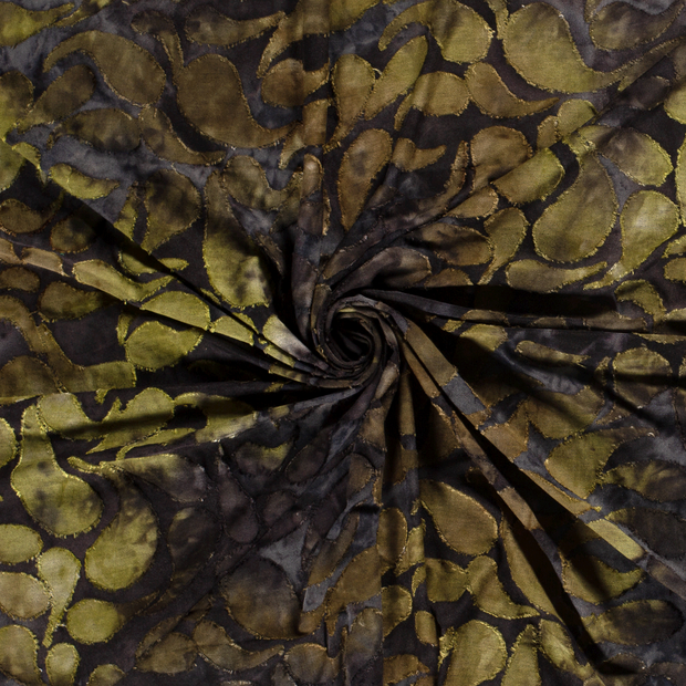 Burnout Jacquard fabric Dark Green 
