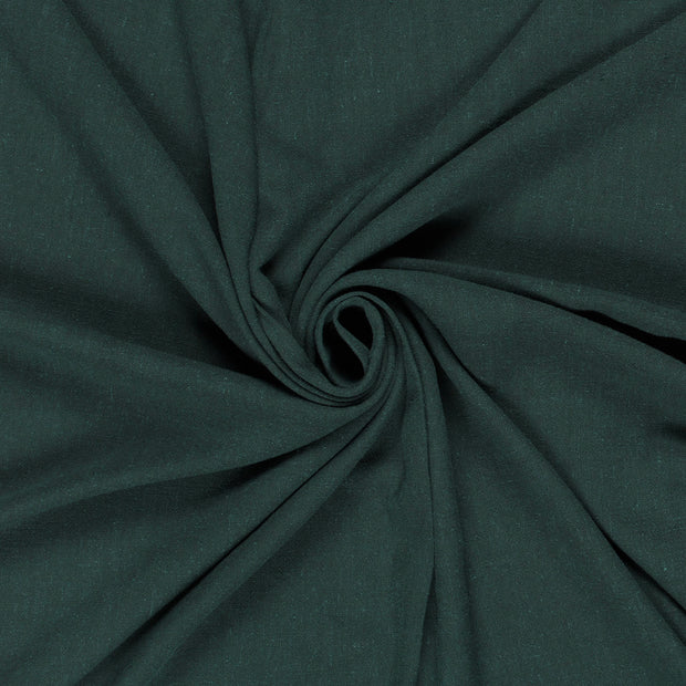 Viscose Lin Chaine et Trame tissu Vert foncé slub 