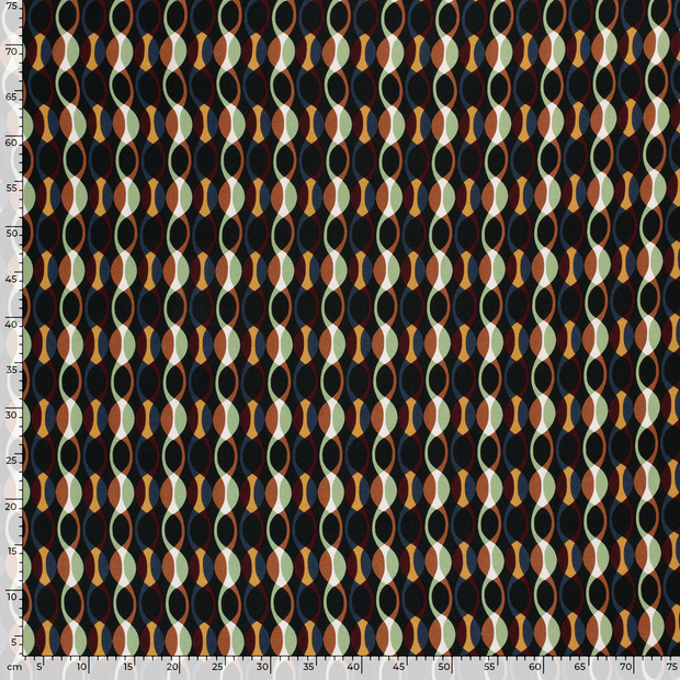 Viscose Twill fabric Abstract Dark Green