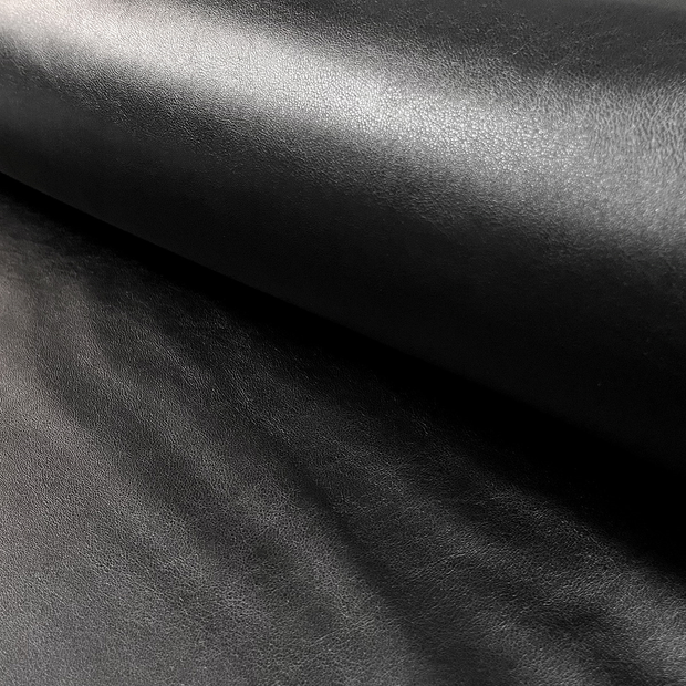 Stretch Leather tela Unicolor Negro