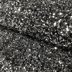 Velours Paillettes Unicolore Argent