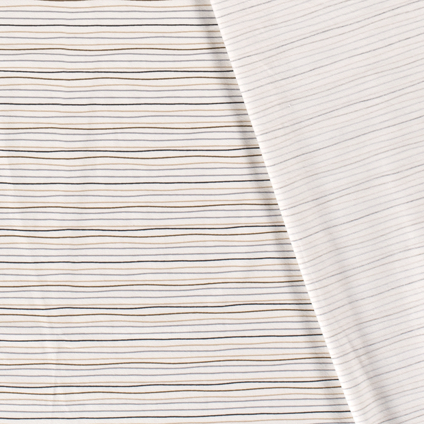 Jersey de Coton tissu rayures imprimé 
