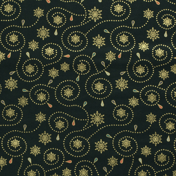 Cotton Poplin fabric Christmas Dark Green