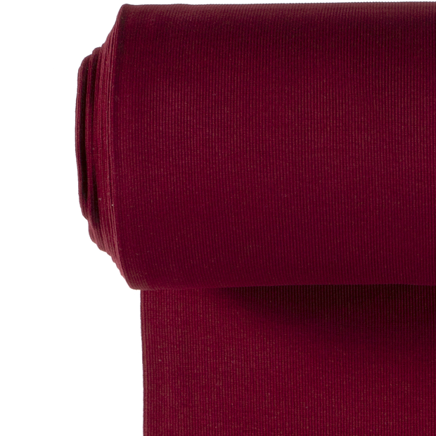 Bord Cote 2x2 Rib tissu Unicolore Bordeaux