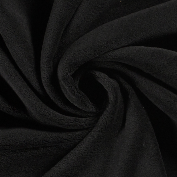 Coral Fleece fabric Unicolour Black