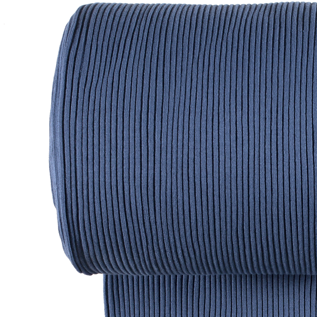 Bord Cote 3x3 rib tissu Unicolore Indigo