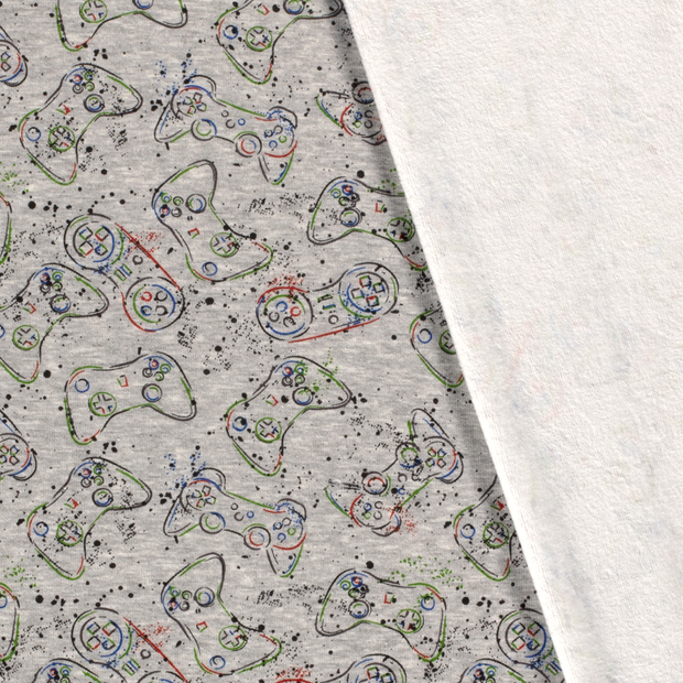 Alphen Fleece fabric Games printed 