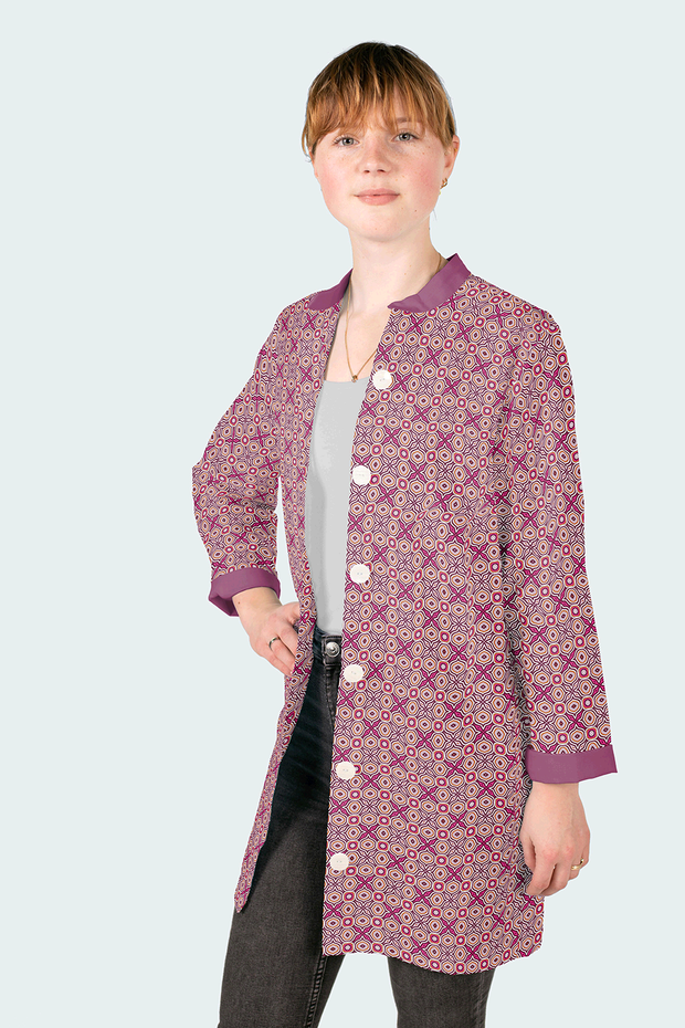 Cotton Poplin fabric Abstract Pink