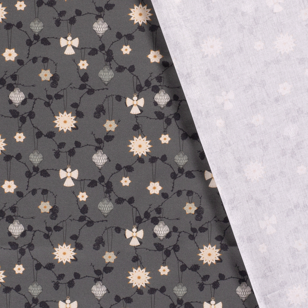 Cotton Poplin fabric Christmas printed and foil 