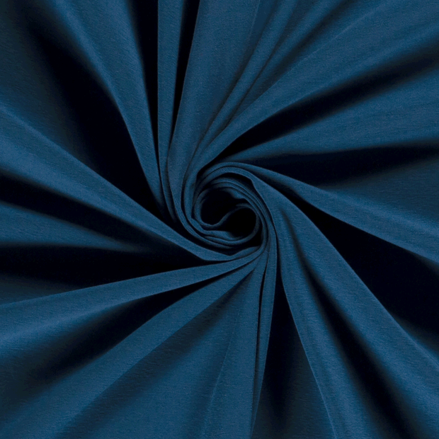 Jersey de Coton tissu Unicolore Paon bleu