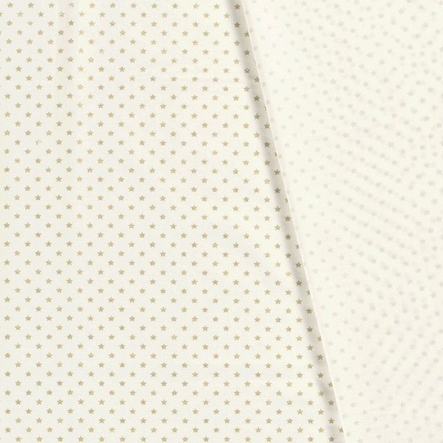 Cotton Poplin fabric Christmas stars printed and foil 
