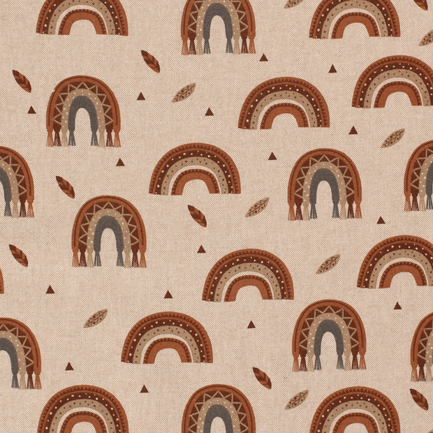 Aspect Lin tissu Arc-en-ciel Beige