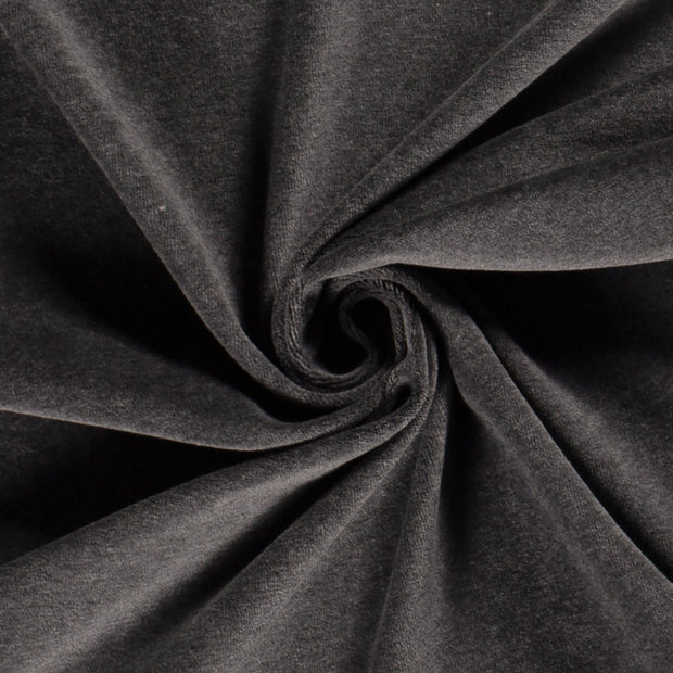 Nicky velours fabric Unicolour Dark Grey