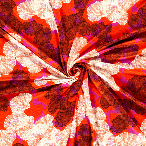 Viscose Jersey fabric Fuchsia printed 