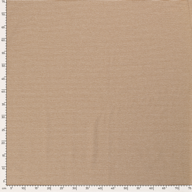 Jersey de Coton Fil Teint tissu rayures Caramel