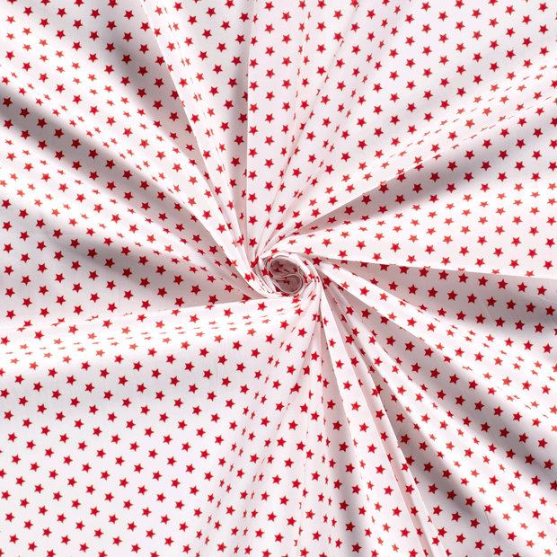 Cotton Poplin fabric White printed 