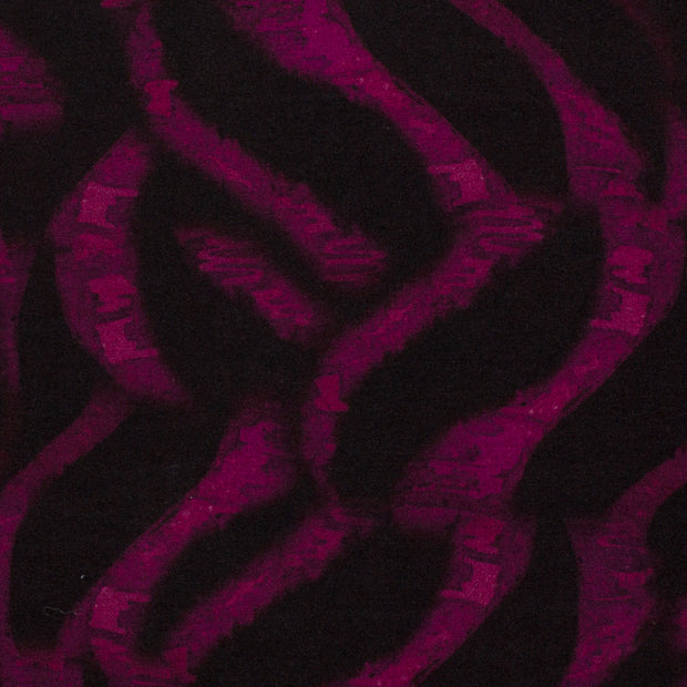 Poly Viscose Jersey fabric Abstract Fuchsia
