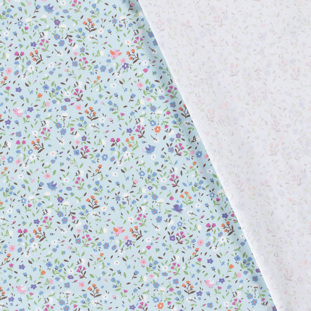 Cotton Poplin fabric Millefleurs printed 