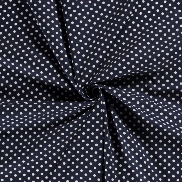 Cotton Poplin fabric Navy printed 