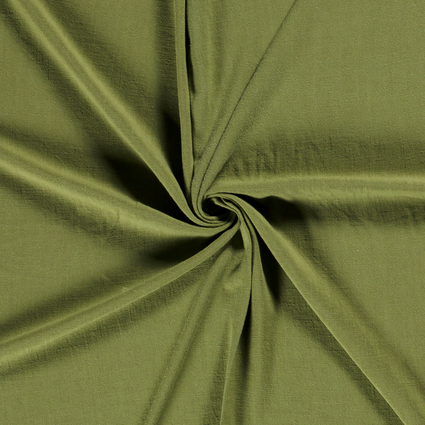 Viscose Lin Chaine et Trame tissu Vert Citron slub 