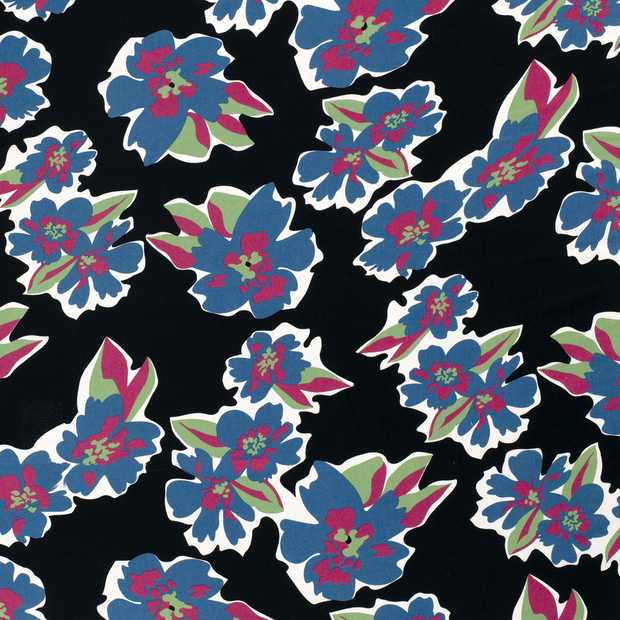 Viscose Twill fabric Black matte 