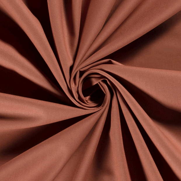 Popeline de Coton tissu Unicolore Bois Rouge