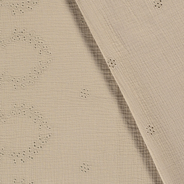 Muslin fabric Dots embroidered 