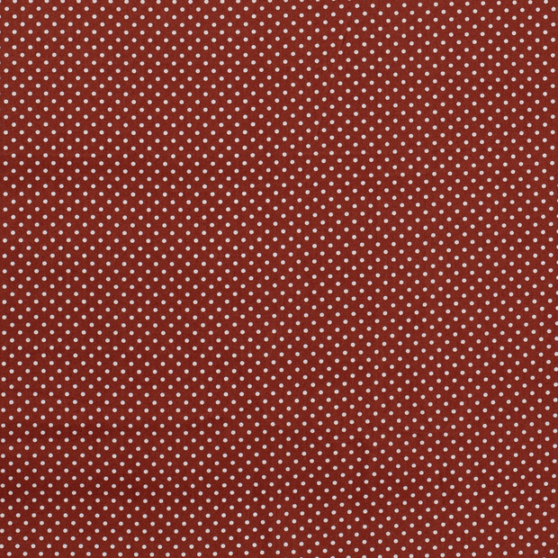 Cotton Poplin fabric Dots Brique