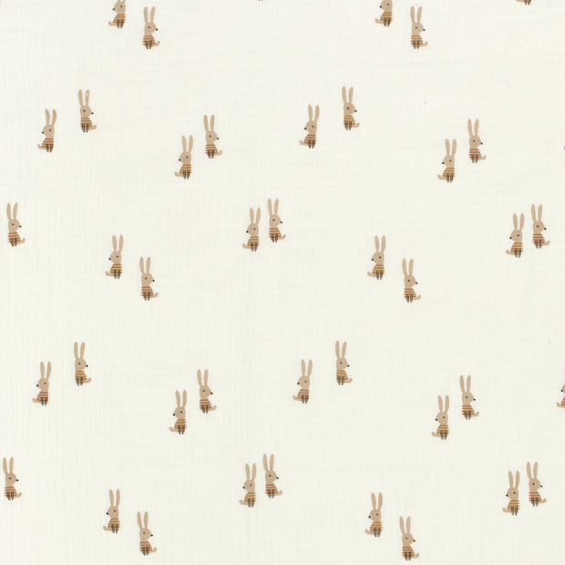 Mousseline stof Gebroken wit mat 