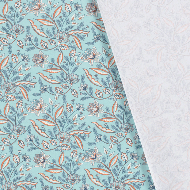 Cotton Poplin fabric Millefleurs printed 