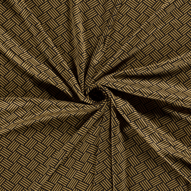 Poly Viscose Jersey fabric Camel discharge printed 